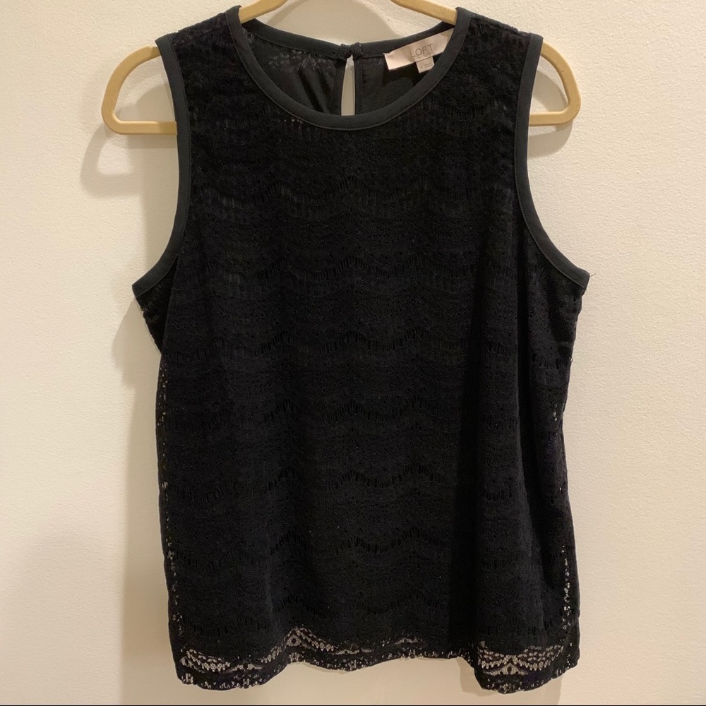 LOFT Black Lace Tank Top in M (New Without Tags)